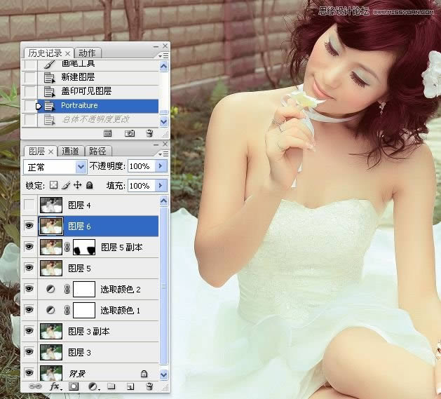 PS提亮婚纱照片并调出米黄肤色效果