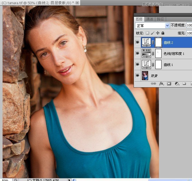 将偏青色照片恢复自然色彩的PS色彩校正教程