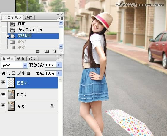 调出米黄淡雅日系街景女生照片的PS教程