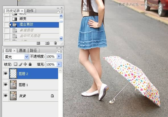 调出米黄淡雅日系街景女生照片的PS教程