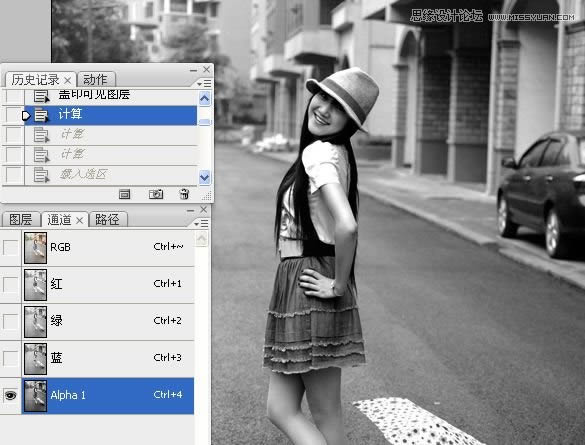 调出米黄淡雅日系街景女生照片的PS教程