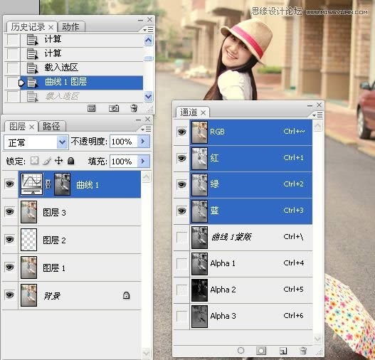 调出米黄淡雅日系街景女生照片的PS教程