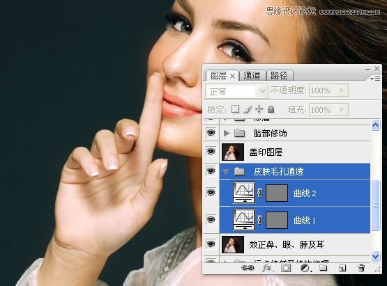 Photoshop调出闪亮有光泽肌肤色彩模特照片