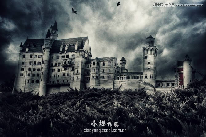渲染哥特风格恐怖城堡场景图片的PS教程