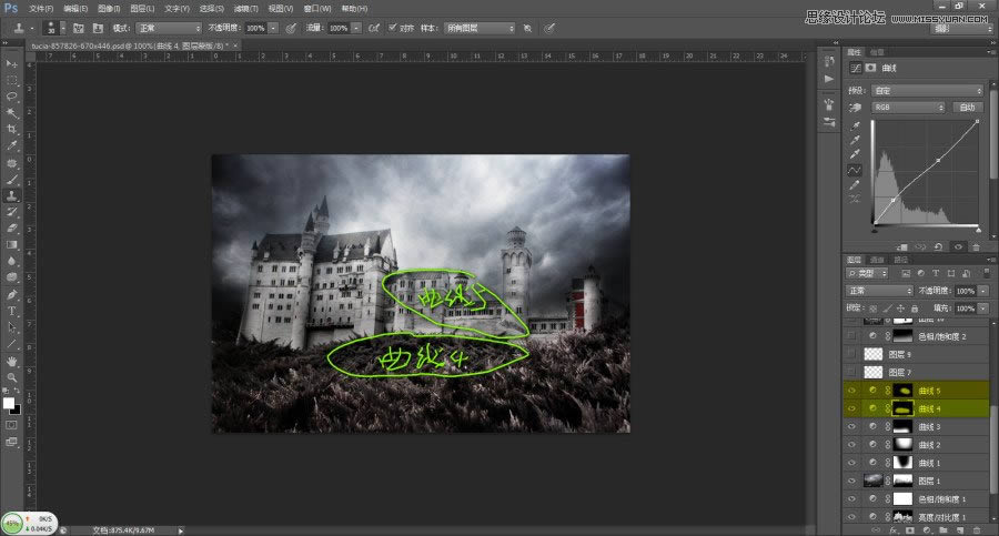 渲染哥特风格恐怖城堡场景图片的PS教程