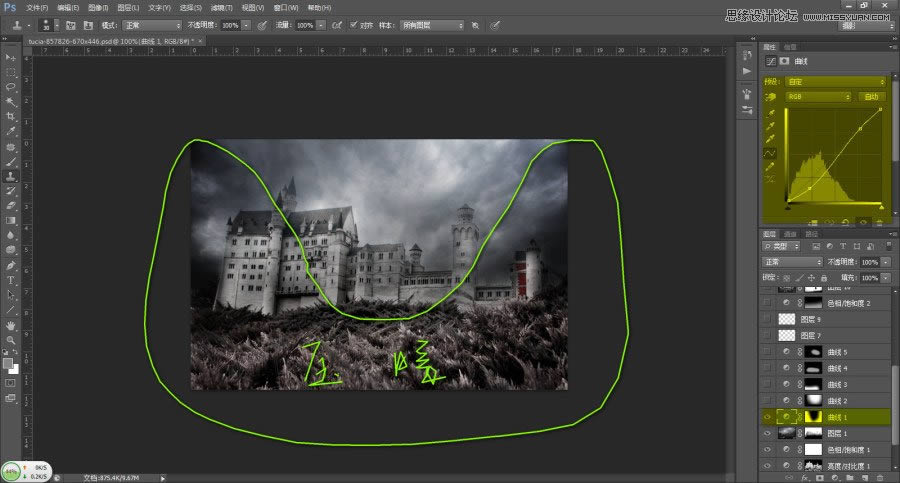 渲染哥特风格恐怖城堡场景图片的PS教程