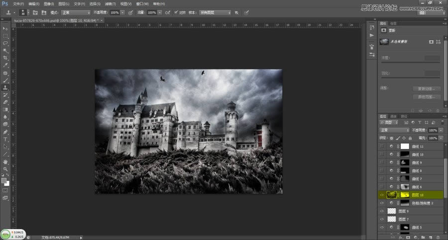 渲染哥特风格恐怖城堡场景图片的PS教程