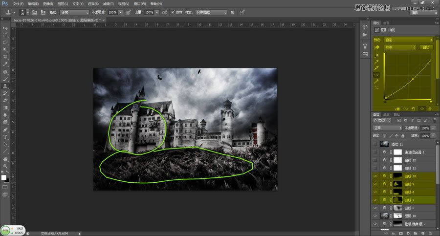 渲染哥特风格恐怖城堡场景图片的PS教程