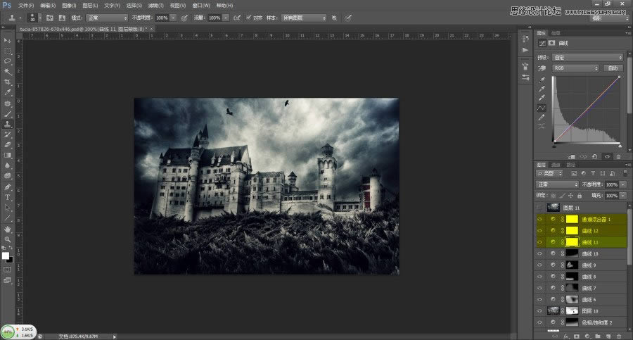 渲染哥特风格恐怖城堡场景图片的PS教程