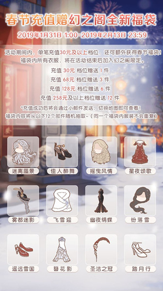 《暖暖环游世界》单笔充值得福袋活动