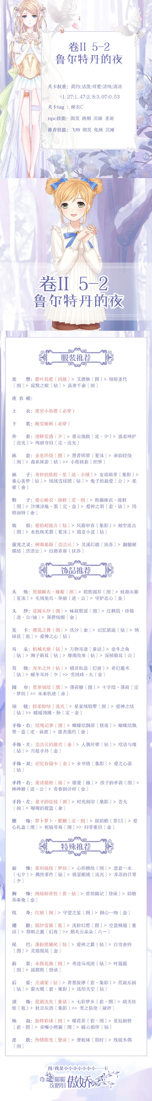 《奇迹暖暖》第二卷第五章第二关搭配攻略