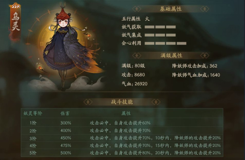 《神都夜行录》乌灵技能详解