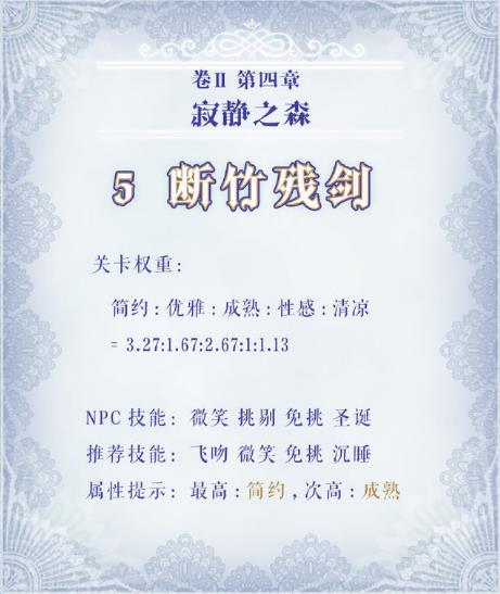 《奇迹暖暖》第二卷第四章第五关搭配攻略