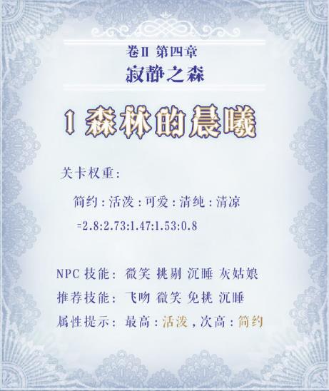 《奇迹暖暖》第二卷第四章第一关搭配攻略