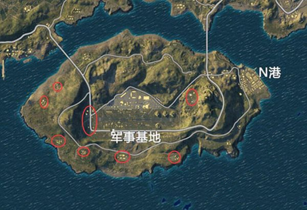 《绝地求生刺激战场》海岛劫桥落点