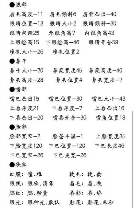 《云裳羽衣》御姐捏脸数据之雀蓝