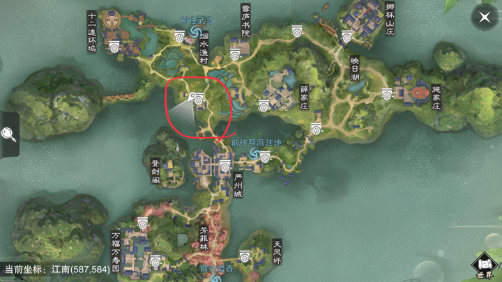《楚留香》手游6月21日坐观万象打坐点位置