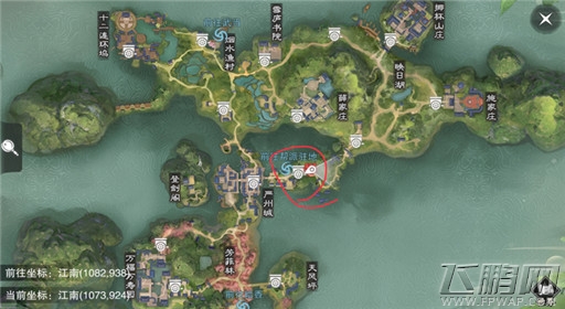 《楚留香》手游6月11日坐观万象打坐点位置