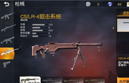 《荒野行动》CS/LR-4狙击系统性能数据一览