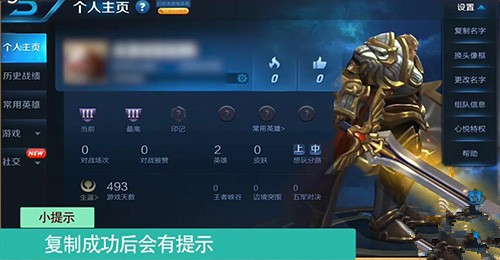 王者荣耀新版本怎么复制名字_王者荣耀复制其他玩家名字教程