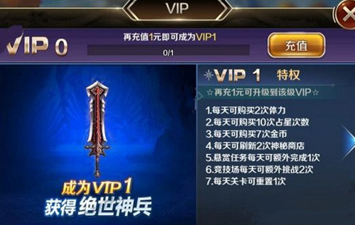 《幻城》手游vip15要充值多少钱?