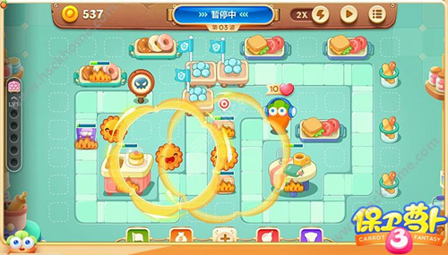 《保卫萝卜3》糖果赛复活后炮塔不打怪怎么办