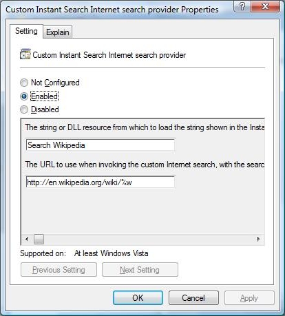 自定义Vista菜单搜索为Google搜索 自定义Vista菜单搜索为Google搜索
