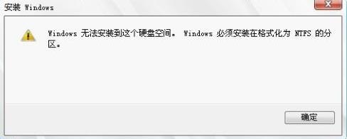 win8ϵͳװʱʾWindows밲װNTFSô