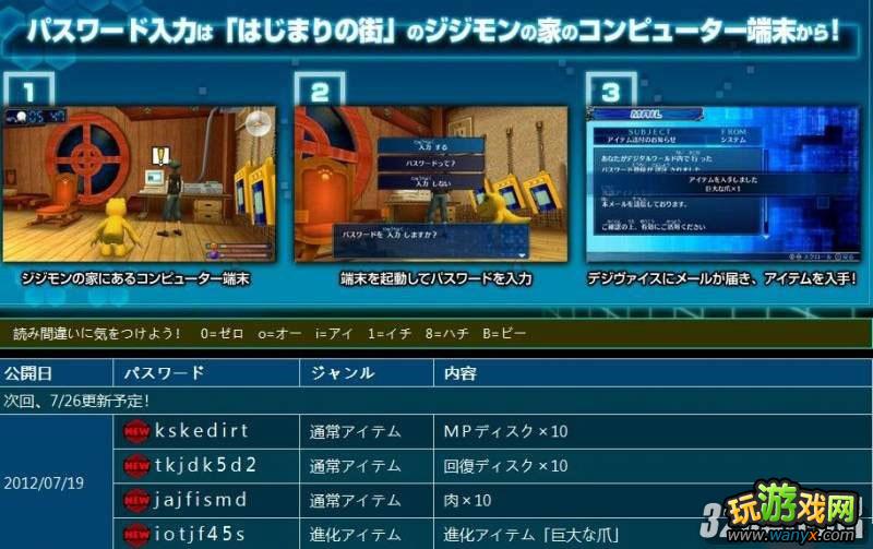 PSP《数码宝贝世界:复原》普通道具密码秘籍